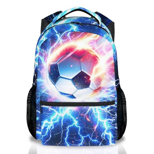 Soccer Backpack for Boys - Kids School Bag for Teens, Lightweight Sports Bookbag for School and Travel (17 Inch) - color: White