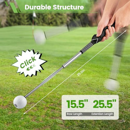 Retractable Golf Swing Training Aid, Telescopic Club Indoor & Outdoor Practice Warm-Up Golf Swing Trainer -Strength & Tempo Training for Golfer Beginner Men Woman Golf Gift
