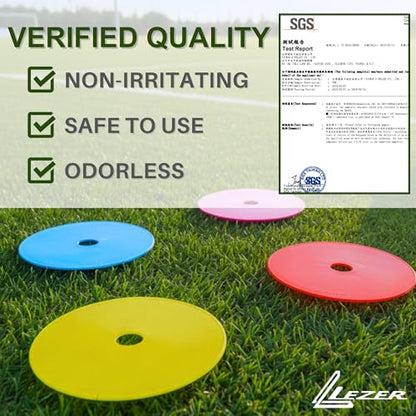 LEZER 6 Inch 8 Inch Flat Cones, Spot Markers, Soccer Cones, Field Court Markers, Sit Spots, Flat Discs, Soccer Training Equipment, Agility Practice, Football, Made in Taiwan - style: 8 inch with 12 pcs