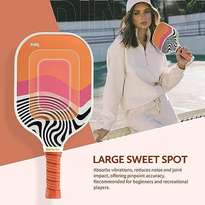 Pickleball Paddles Set of 2/4- USAPA Approved Graphite/Fiberglass Pickleball Racket, 2 Pickleball Rackets, 4 Balls and 1 Portable Carry Bag, Aesthetic Pickle Ball Set for Men Women Beginners - color: 2 Orange Sunset | Dark Green | Graphite