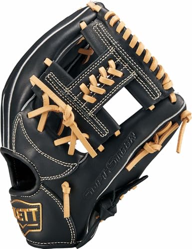 ZETT BJGB74430 Boys Baseball Soft Glove Soft Steer Series All-Round Left Throw Black x Pastel Brown (1932)