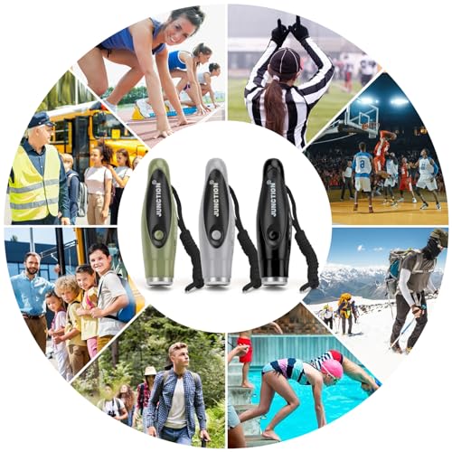 [New Electronic Whistles 3 Pack, Loudest Electric Whistles 3 Tones High Volume Whistle Hand Held for Coaches Referees Training Whistle, Outdoor Hiking Emergency Rescue Whistle Gifts