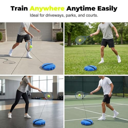 Tennis Ball Training Baseboard, Tennis Trainer Rebound Ball with String, Solo Tennis Practice Rebounder for Backyard, Court,Garage, Self Tennis Training Equipment Set for Adult,Beginner - color: A