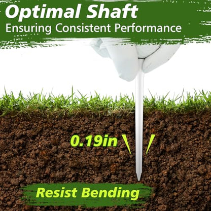 Soulchen 500 Pack 3-1/4 Inch Plastic Golf Tees - 4-Prong Curved Design for Longer Drives Low Spin & Low Friction Tees Bulk with Optimized Shaft Strength & Flexibility for Driving Range