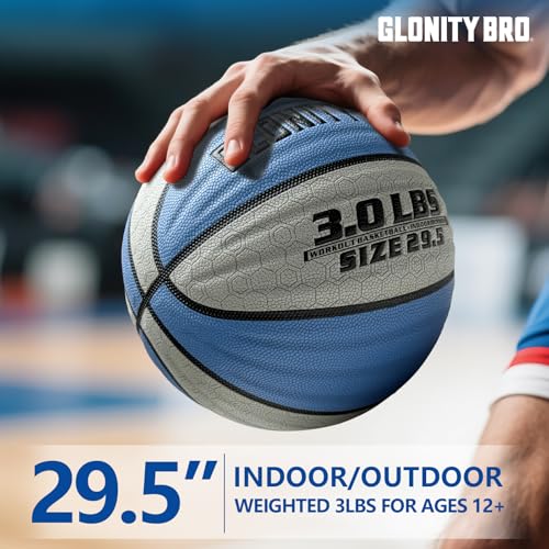 Weighted Basketball Non-Slip 28.5"/29.5", 2.2LBS/3LBS, Outdoor/Indoor Heavy Training Ball, Used to Increase Strength