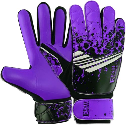 Soccer Goalkeeper Gloves for Kids Boys Children Youth Football Goalie Gloves with Strong Grips - color: Purple, size: Size 2 Suitable for 4 to 5 Year Old