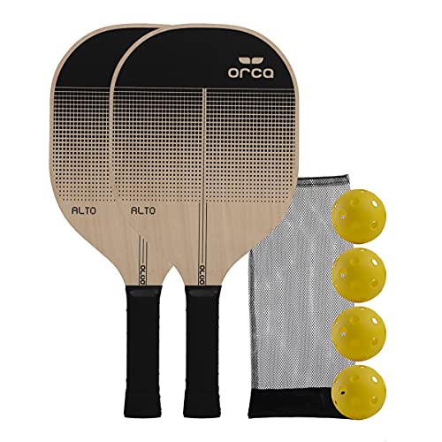 Orca Pickleball Paddles, Sports Series Wood Pickleball Paddle Sets, Pickleball Paddles Starter Set with Pickleballs and Accessories - style: Alto (2 Player Set)