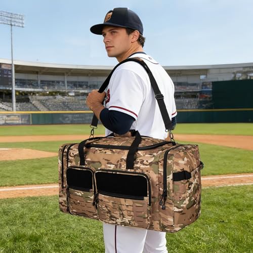 Goloni 130L Expandable 32" Heavy Duty Extra Large Duffel Bag,Sports Gym Equipment Travel Duffle Bag for Soccer Baseball Basketball Hockey Football Team Coaches & More - color: Yellow Camo