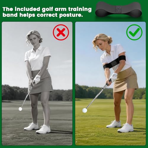 Retractable Golf Swing Trainer, Portable Golf Grip Training Aid for Right-Handed Golfers, Warm-Up Stick for Indoor & Outdoor Practice, Golf Training Equipment for Beginners