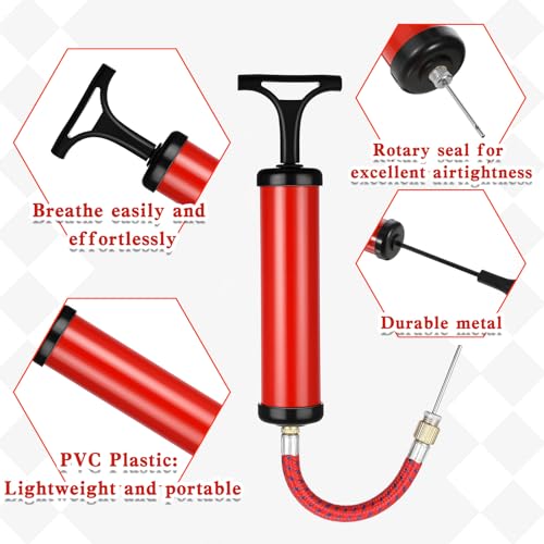 10 Pcs Portable Air Pump Ball Pump for Sports with Needles Nozzles Flexible Extension Hose Air Balls Pumps Bulk for Soccer Basketball Football Volleyball