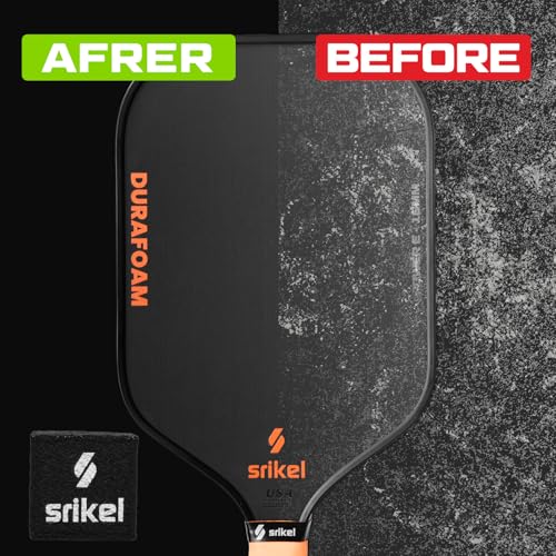 Pickleball – Paddle Cleaner Eraser with Carrying Storage Case, Premium Carbon Fiber Pickle Ball Racket Cleaner, Fast & Easy Rubber Eraser Removes Ball Residue, Dirt & Scratches - color: Black