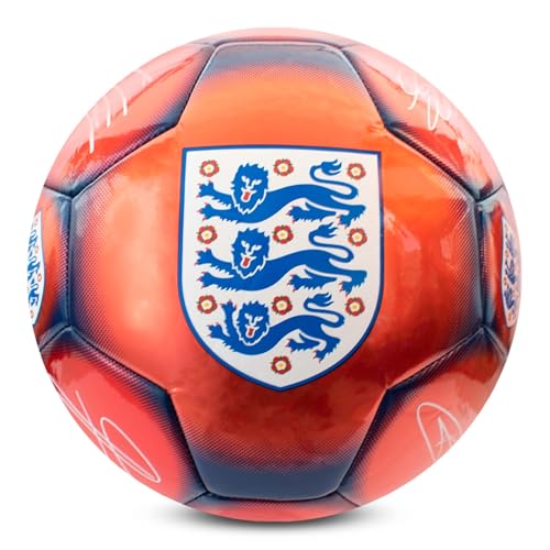 Hy-Pro Officially Licensed Classic Signature Soccer Ball, Metallic, Size 5, Training, Match, Merchandise, Collectible for Kids and Adults - style: England FA