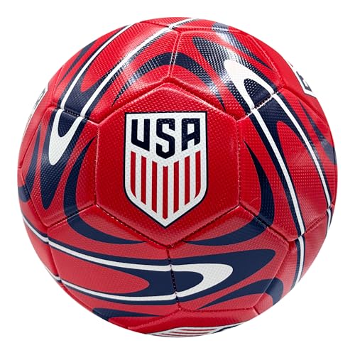 Icon Sports Officially Licensed US Soccer Federation Soccer Ball - color: USSF188BL-Red, size: 5