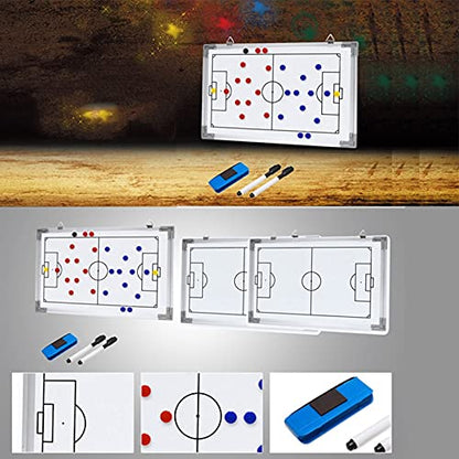 RoseFlower Magnetic Portable Football Coaching Board, Soccer Training Pro Double-Sided White Board Basketball Coaches Board Hanging Competition Teaching Command Winning Strategy Board with Marker