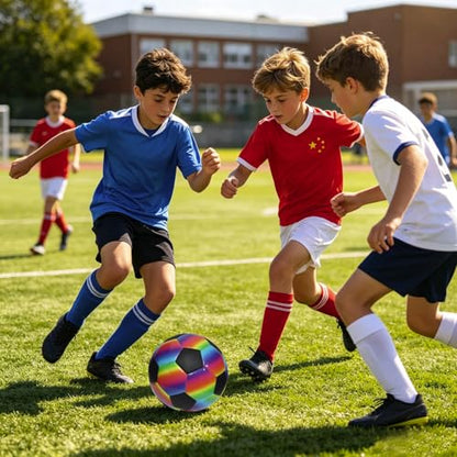 Soccer Ball Size 5 Training PVC Football, Lightweight Practice Soccer Ball for Kids Youth Adults, for Indoor Outdoor Soccer Training Backyard Team Play Daily Use