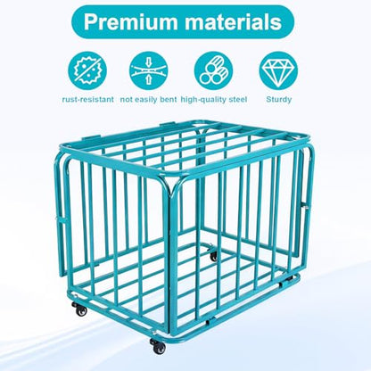 Folding Sports Equipment Organizer Storage Basket with Wheels and Lid Mobile Football Storage Basket for Garage Kindergarten