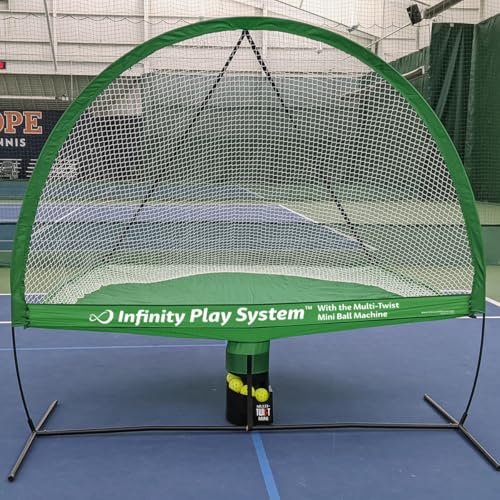 OnCourt OffCourt Infinity Play System w/Multi-Twist Mini Ball Machine for Tennis & Pickleball - Optional Replacement Net