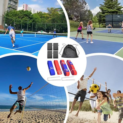 Volleyball Boundary Tape - Grass Court Line Markers, Lightweight Setup Kit with Carry Case | Durable Field Strips for Sun Games, Backyard Matches, Lake Outings, College Sports, and Outdoor Practice