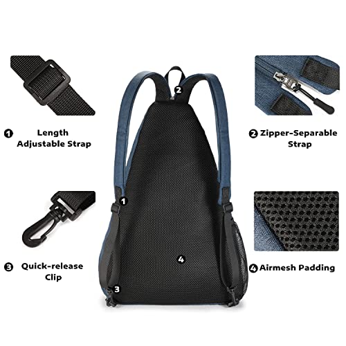 A11N SPORTS Pickleball Bag, Reversible Crossbody Sling Bag/Backpack for Women Men - color: Navy