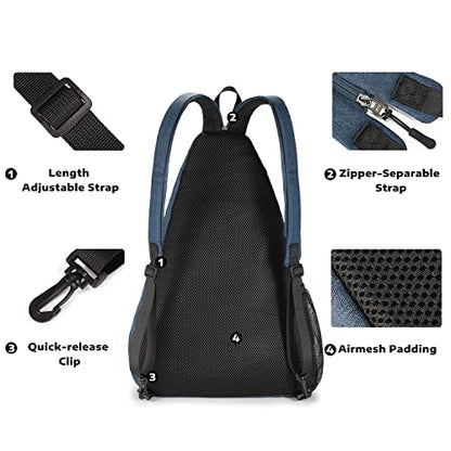 A11N SPORTS Pickleball Bag, Reversible Crossbody Sling Bag/Backpack for Women Men - color: Navy