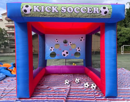 Inflatable Soccer Target Goal Kick Shooting Game Inflatable Football Gate 11.5ftx10x8.6FT with Blower for Parties, Backyard, School, Team Events