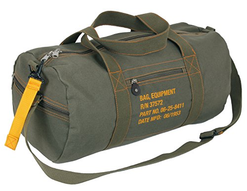 Rothco Canvas Equipment Duffle Bag – Travel & Gym Bag with Heavyweight Cotton Canvas Material – Great for Storing Gear, Clothing, and More - color: Olive Drab, size: 19 Inches