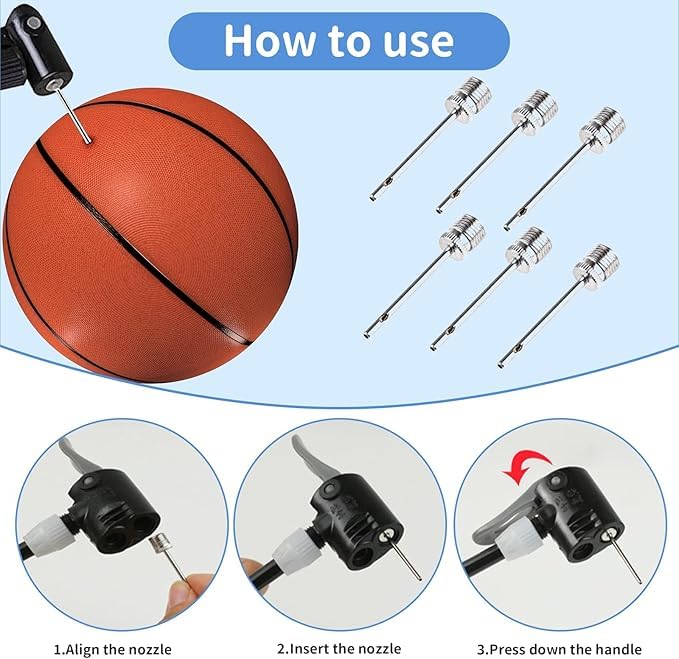 30pcs Air Pump Needles, Stainless Steel Ball Pump Needle with Storage Box, Suitable for Soccer Balls, Basketballs, Volleyballs, Yoga Balls