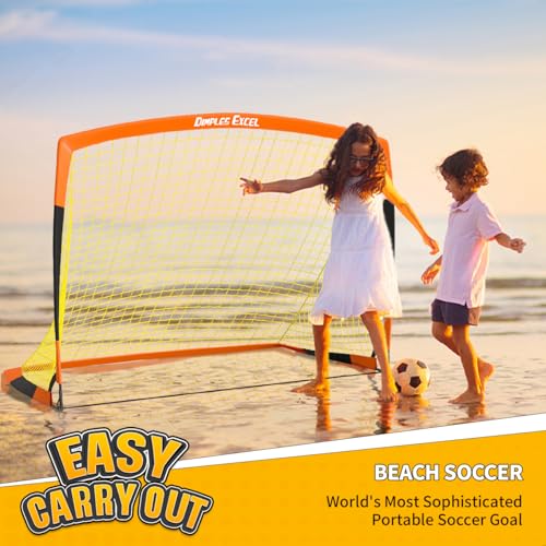 Dimples Excel Soccer Goals Kids Net for Backyard 7x5, 5x3.6, 4x3, 3x2.2 FT