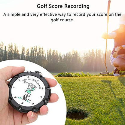 Golf Score Counter Portable Golf Stroke Counter with Key Chain Double Sides 18 Hole Golf Score Recording Device Easy to Use Wheel Number Adjustment for Golf Lovers on