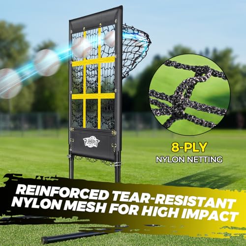 PLAYAPUT Pitching Net, 9 Hole Baseball Pitching Net with Strike Zone,Height Adjustable Softball Baseballs Net For Pitching,Throwing,Hitting Accuracy,Baseball Pitching Target With Sandbags,Ground Stake