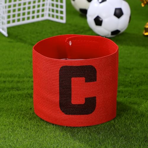 NOLITOY Soccer Captain Armband Football Bands for Adult Youth, Adjustable Soccer Rugby Basketball Player Bands 5. 31 Inch - color: Red