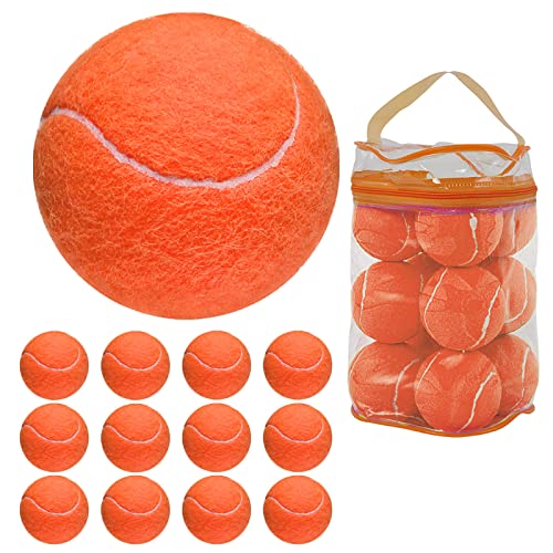 GKK Durable Pressurized Tennis Balls - 12 Pack Yellow Felt Training Balls for Beginners and Dogs - color: orange tennis balls