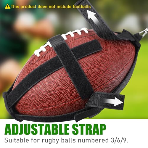 TOBWOLF American Football Throw Trainer, Youth Football Practice Equipment Improve Throwing & Catching, Pass Back Trainer Football Net Indoors/Outdoors Fit Official Size