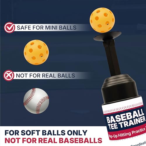 Baseball Tee Trainer Popper- Baseball Swing Trainer with 4 Practice Balls - Baseball Hitting Trainer for Training - Pop Up Trainer for Indoor & Outdoor Solo Training by HAMARA