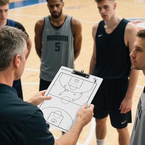 Basketball Coaches Clipboard,White Double-Sided Dry Erase Coach Clipboard, Basketball Whiteboard for Coaches, White Board with Marker for Coaches Gift - style: A-white