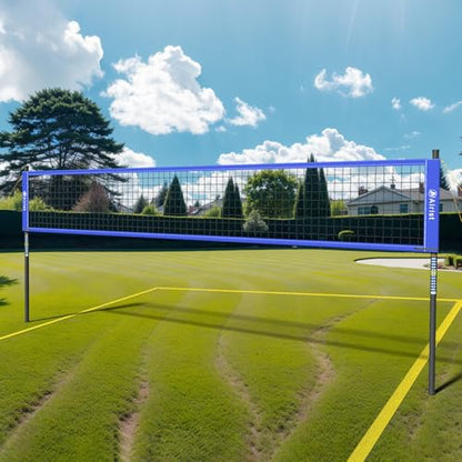 Portable Volleyball Net Set,Professional Volleyball Nets Set for Backyard and Beach,Outdoor Volleyball Net with Height Adjustable Poles,Volleyball and Carrying Bag - color: Blue