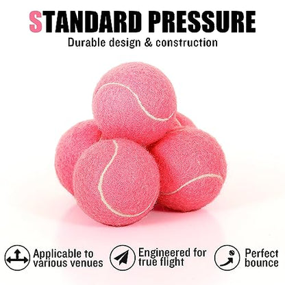 12/18 Pack Tennis Balls for Training, Pet Dog Playing, and Practice with Mesh Bag for Transport and Beginner Training - color: Pink-12Pack