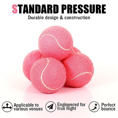 30/40 Pack Training Tennis Balls, Pet Dog Playing Balls, Practice Tennis Balls with Mesh Bag for Transport and Beginner Training - color: Pink-40Pack
