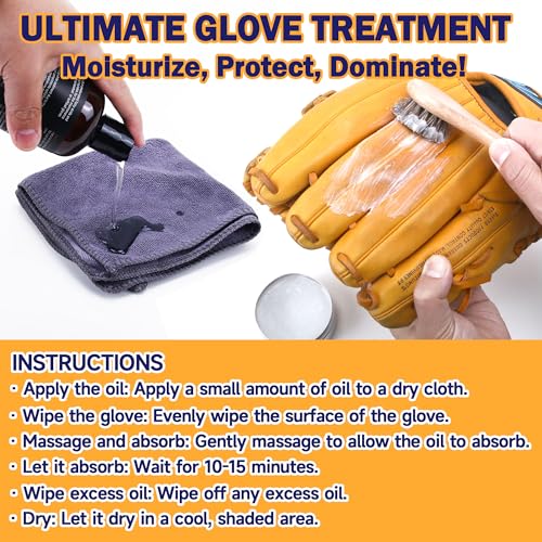 AliBall Ultimate Baseball Mitt Maintenance Kit | 8-Piece Cleaner, Oil, Brushes & Towels Combo - style: Professional Premium Kit