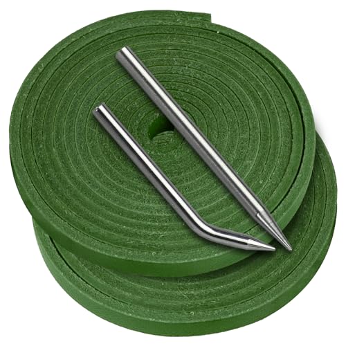 Baseball Glove Lace, Mitt Lace Repair Kit Softball 2 Leather Laces and 2 Lacing Needles for Catcher's Glove - color: Green
