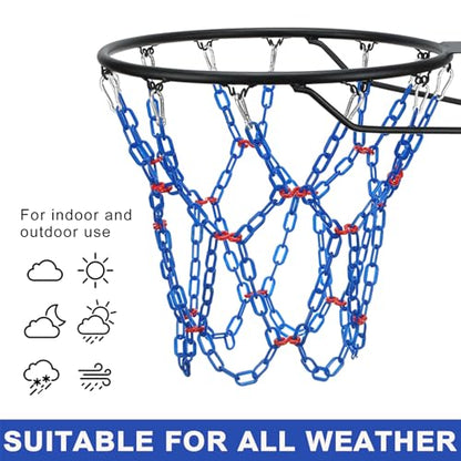 Basketball Net Replacement Heavy Duty,Resin Material, Anti-Rust Use Indoor Outdoor Standard 12-Ring Basketball Hoop