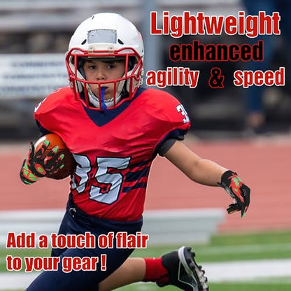 AIGEVTURE Youth Football Gloves Kids Receiver Gloves Sticky Football Gloves for Boys Girls - color: Black and Red, size: Youth S