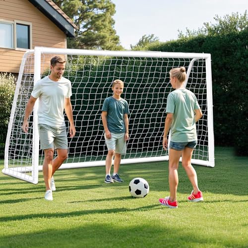 HomGarden Portable Soccer Goal for Backyard,12x6 / 10x6.5 / 8x5ft /6x4 Full Size Soccer Goals for Kids Adults Soccer Net Backyard Soccer Goals - size: 10×6.5 ft