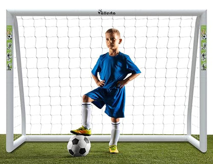 Vallerta® Soccer Goal 12x6Ft/10x6Ft Portable Weatherproof PVC Frame with 2 Nets, Carry Bag and Ground Stakes, Youth Regulation Sizes for Kids and Adults, Outdoor/Indoor. - size: 10'X6'