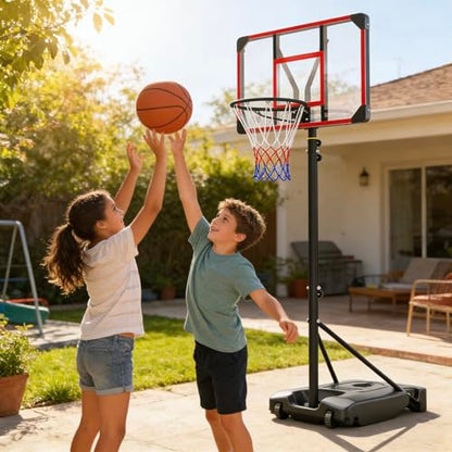 Portable Basketball Hoop Outdoor & Indoor 4.82-8.53ft Height Adjustable, Basketball Hoops & Goals System for Teenagers, Youth, for Backyard, Driveway Play with Stable Enlarged Base - size: 33 INCH