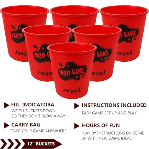 Juegoal Outdoor Giant Yard Pong Game Set Outdoor Toss Game Throwing Game for Beach, Camping, Lawn and Backyard - color: Red