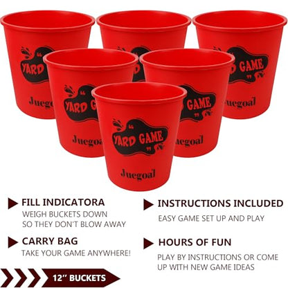 Juegoal Outdoor Giant Yard Pong Game Set Outdoor Toss Game Throwing Game for Beach, Camping, Lawn and Backyard - color: Red