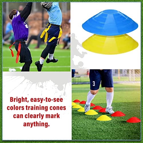 Wettarn 10/16 Player Flag Football Belts Adjustable Flag Football Set with Cones Bag for Youth Adults Kids Training Sport - color: Red, Yellow