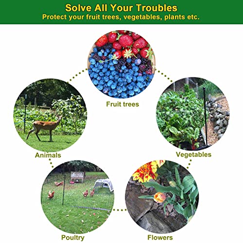 KLEWEE Bird Netting, 7.5 x 100 FT Heavy Garden Netting Deer Netting for Protect Fruit Trees, Plants and Vegetables Against Birds, Deer, Squirrels and Other Animals - size: 7.5 x 100 FT