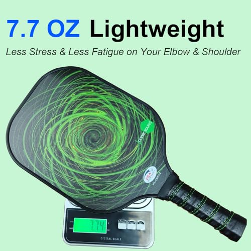 Pickleball Paddles Set of 2 or 4, USAPA Approved Fiberglass Pickleball Racket Set with 4 Outdoor Pickleballs and 1 Carrying Case - color: 2 Pack-Blue & Green